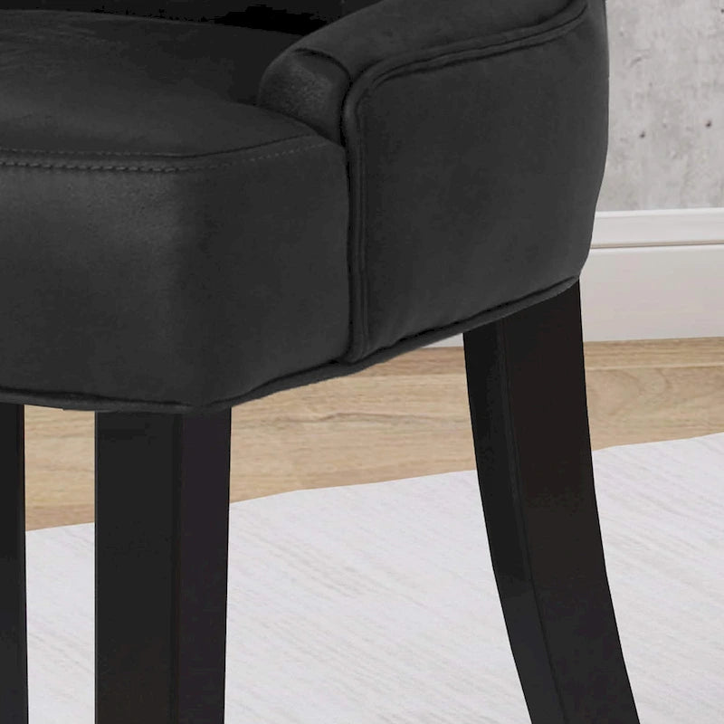 36 Inch Traditional Wood Fabric Chair Tufted