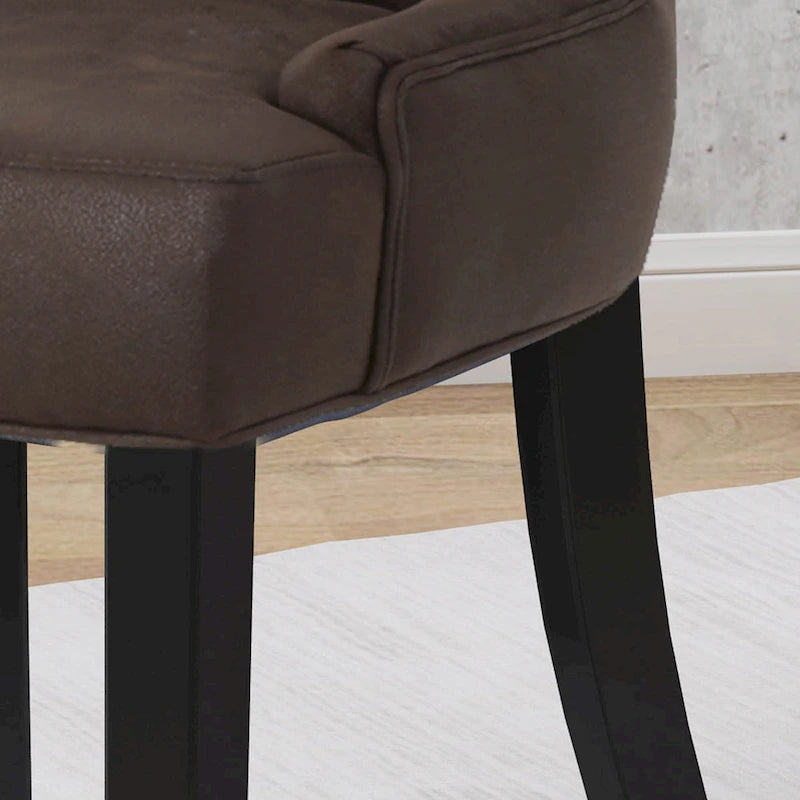 36 Inch Traditional Wood Fabric Chair Tufted