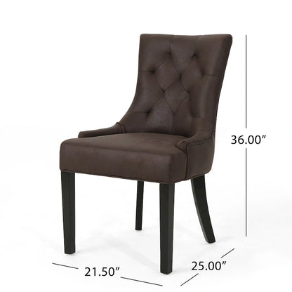 36 Inch Traditional Wood Fabric Chair Tufted