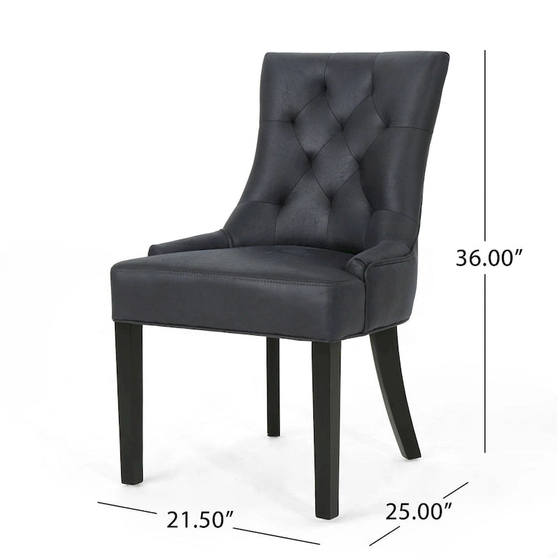 36 Inch Traditional Wood Fabric Chair Tufted