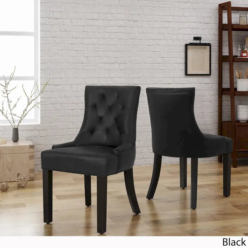 36 Inch Traditional Wood Fabric Chair Tufted