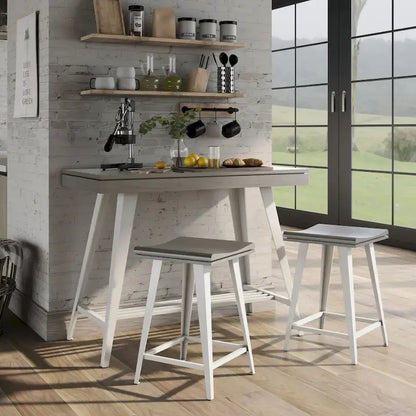 Kaylen Modern 3-Piece Steel Legs Counter Height Table Set by Furniture of America