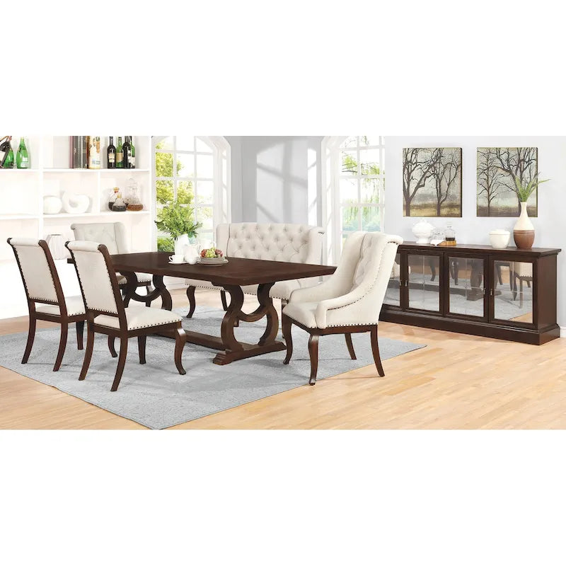 30 Inch Contemporary Wood Fabric Dining Set