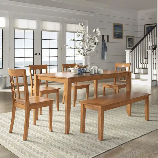 Wilmington II 60-Inch Rectangular Oak Finish Dining Set by iNSPIRE Q Classic