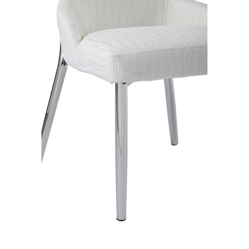 Contemporary Metal Fabric Chair Upholstered