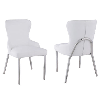 Contemporary Metal Fabric Chair Upholstered