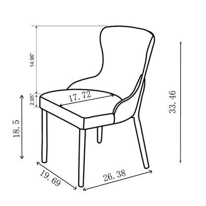 Contemporary Metal Fabric Chair Upholstered
