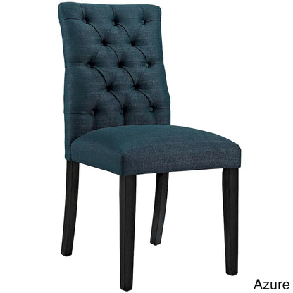 18.5 Inch Classic Wood Linen Chair Tufted