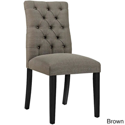 18.5 Inch Classic Wood Linen Chair Tufted