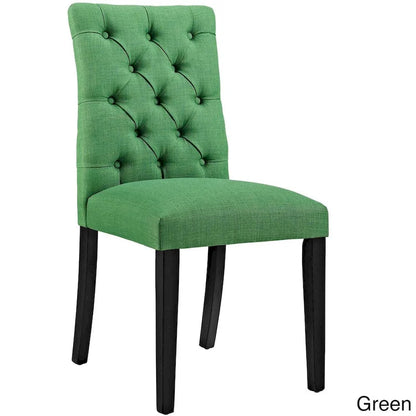 18.5 Inch Classic Wood Linen Chair Tufted