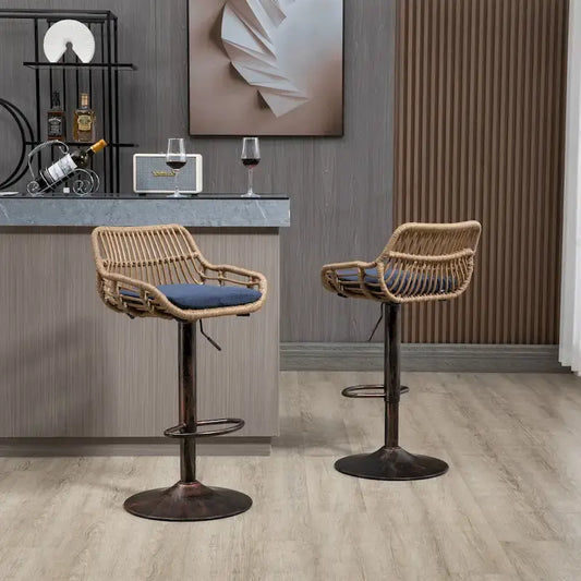 Swivel Bar Stools with Footrest Set of 2