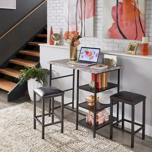 40 Inch Modern Wood Metal Dining Set Upholstered