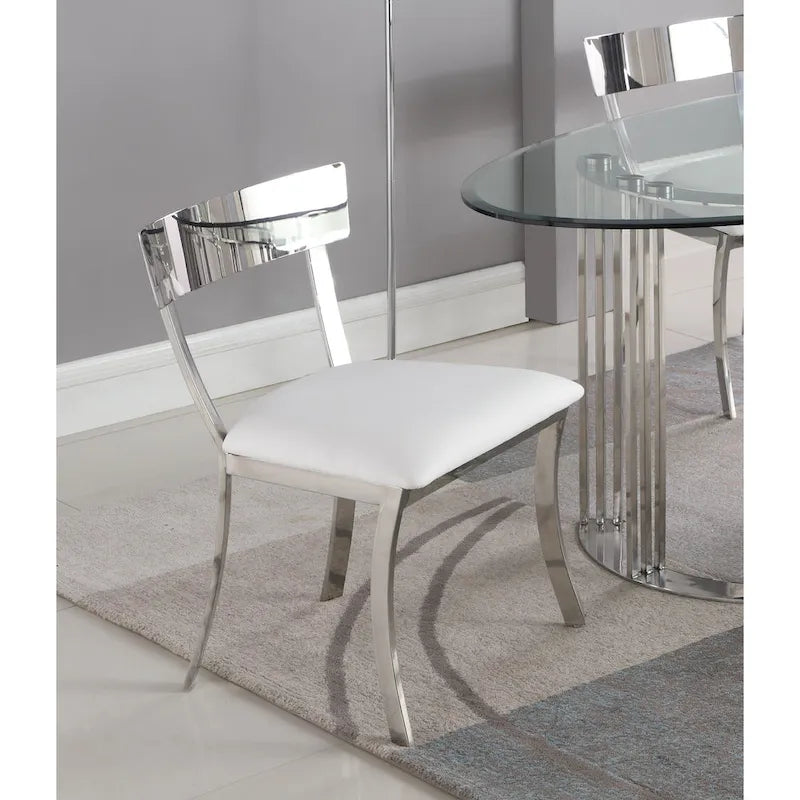 Contemporary Metal Leather Chair LED