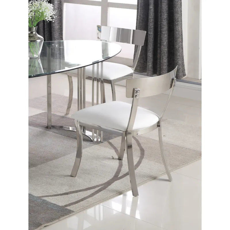 Contemporary Metal Leather Chair LED