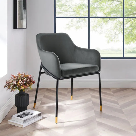 Modern Metal Velvet Chair