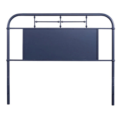 Vintage Series Distressed Metal Queen Headboard - Antique White or Navy Blue