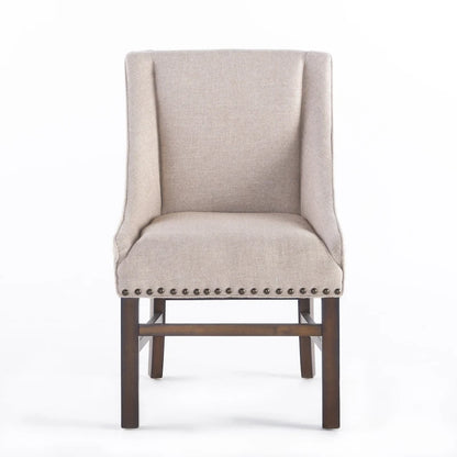 23.75 Inch Contemporary Wood Linen Chair Upholstered