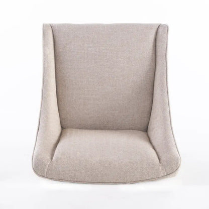 23.75 Inch Contemporary Wood Linen Chair Upholstered