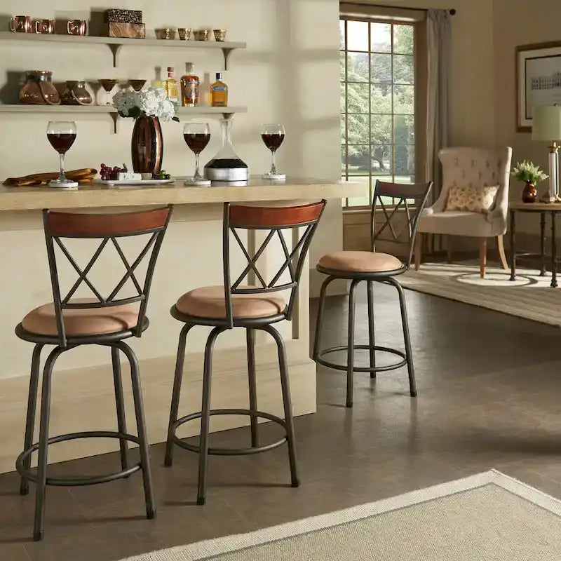 15 Inch Modern Wood Metal Table Adjustable