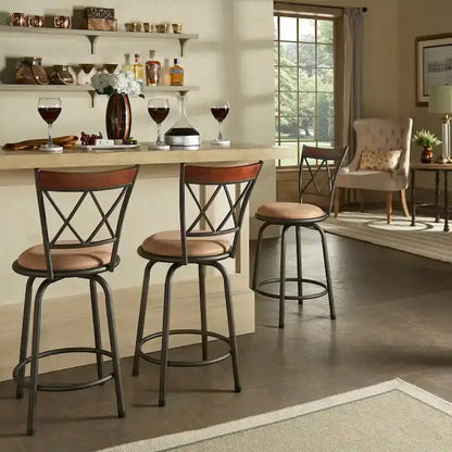 15 Inch Modern Wood Metal Table Adjustable