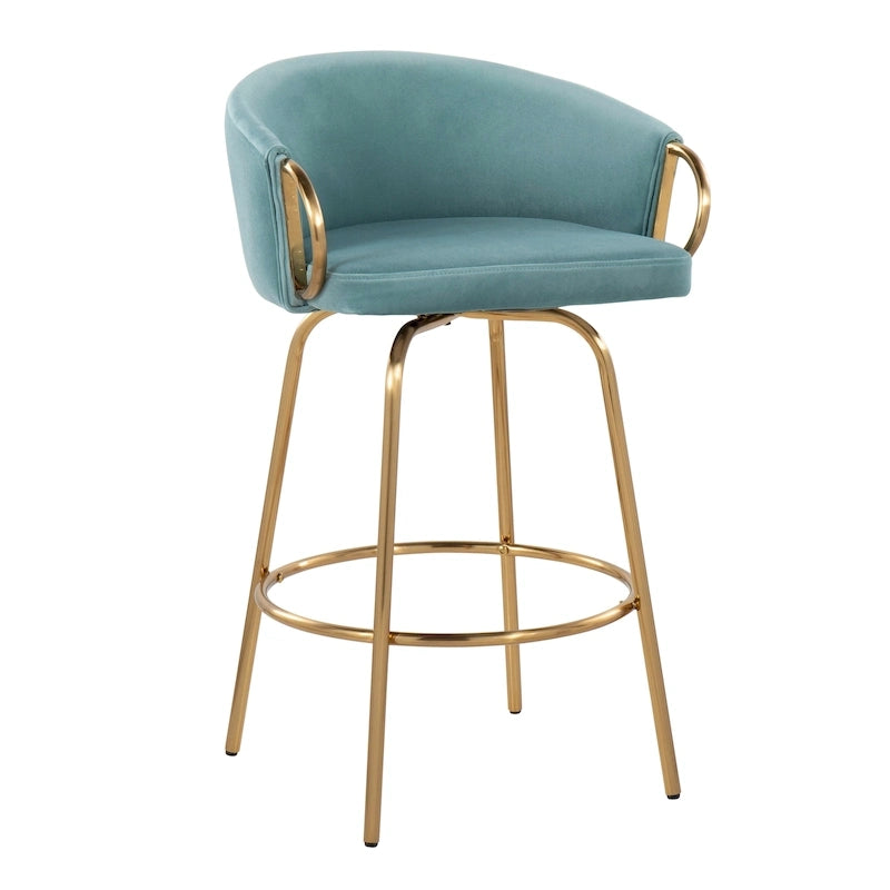 Modern Metal Velvet Chair Swivel
