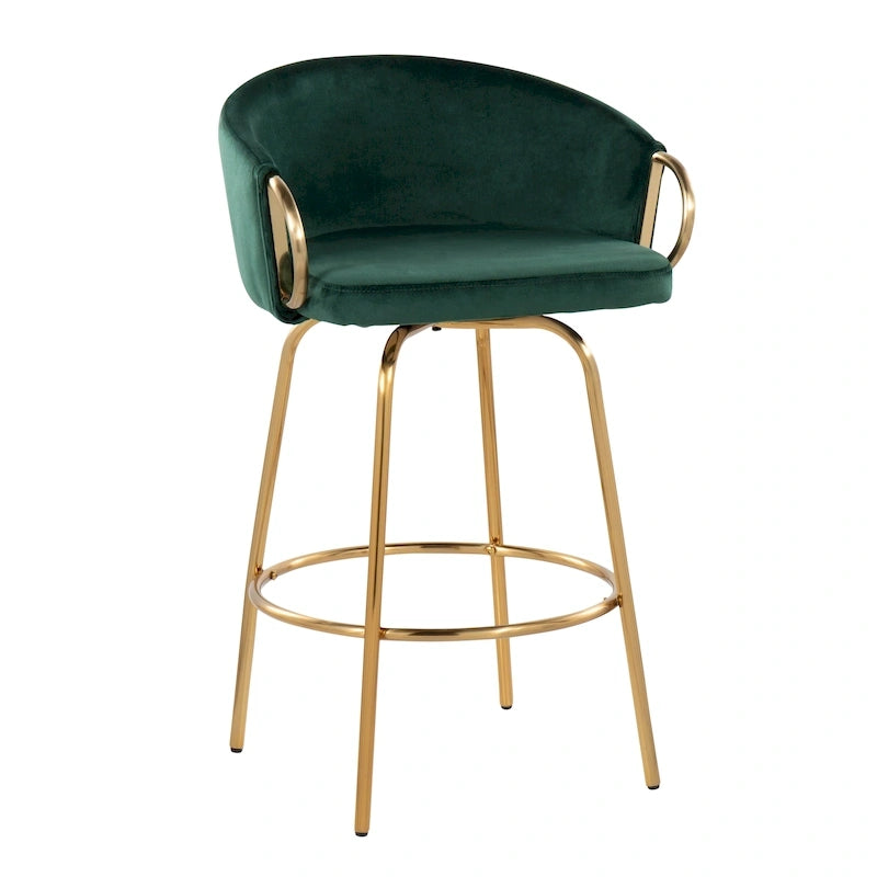 Modern Metal Velvet Chair Swivel