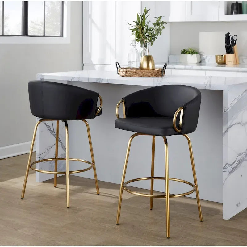Modern Metal Velvet Chair Swivel