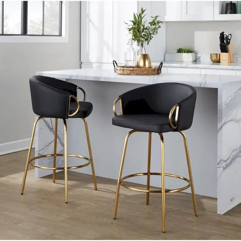 Modern Metal Velvet Chair Swivel
