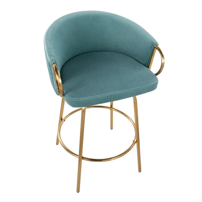 Modern Metal Velvet Chair Swivel