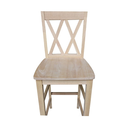 International Concepts Unfinished Double X-back Stool