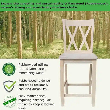 International Concepts Unfinished Double X-back Stool