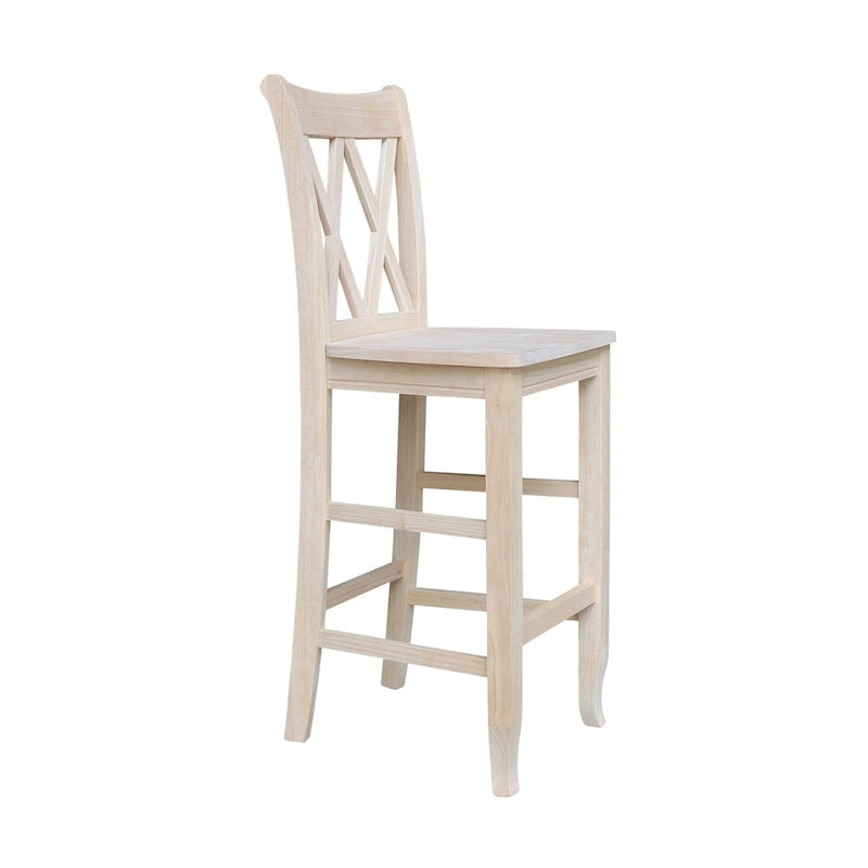 International Concepts Unfinished Double X-back Stool