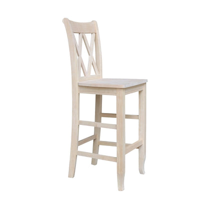 International Concepts Unfinished Double X-back Stool