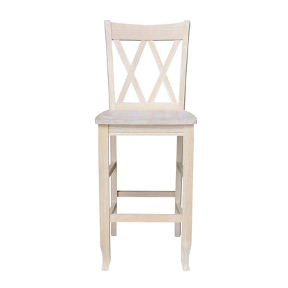 International Concepts Unfinished Double X-back Stool