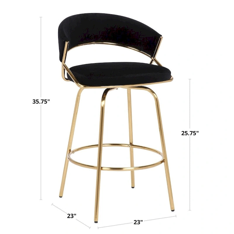 Metal Velvet Chair Swivel