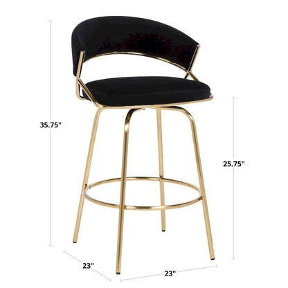 Metal Velvet Chair Swivel