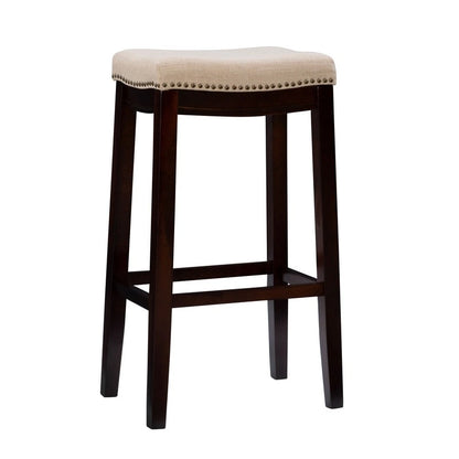 32.5 Inch Wood Linen Chair