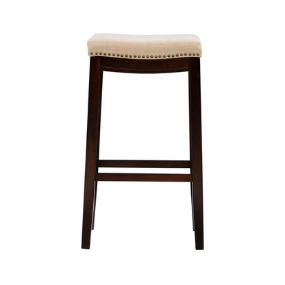 32.5 Inch Wood Linen Chair