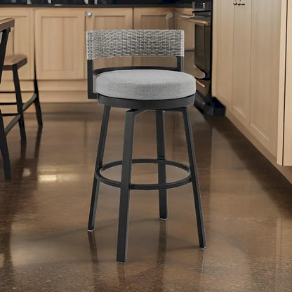 30 Inch Modern Metal Rattan Chair Swivel