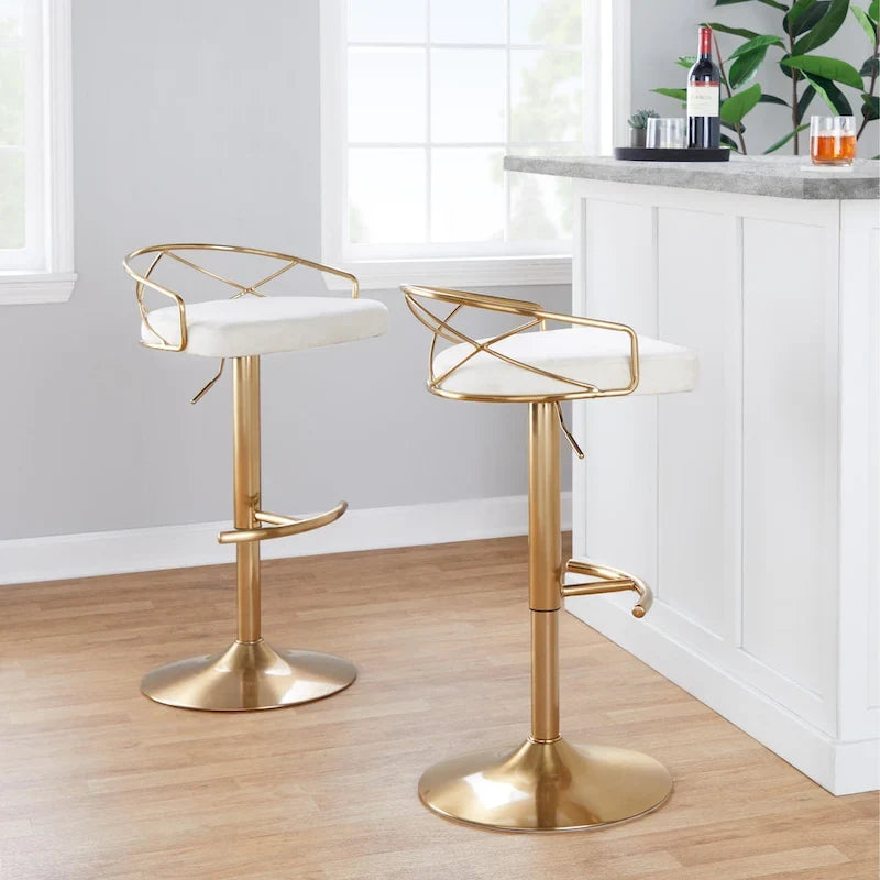 18.5 Inch Contemporary Metal Velvet Table Adjustable