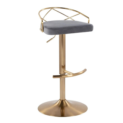 18.5 Inch Contemporary Metal Velvet Table Adjustable