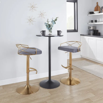 18.5 Inch Contemporary Metal Velvet Table Adjustable
