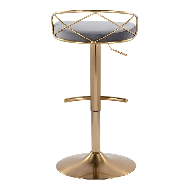 18.5 Inch Contemporary Metal Velvet Table Adjustable