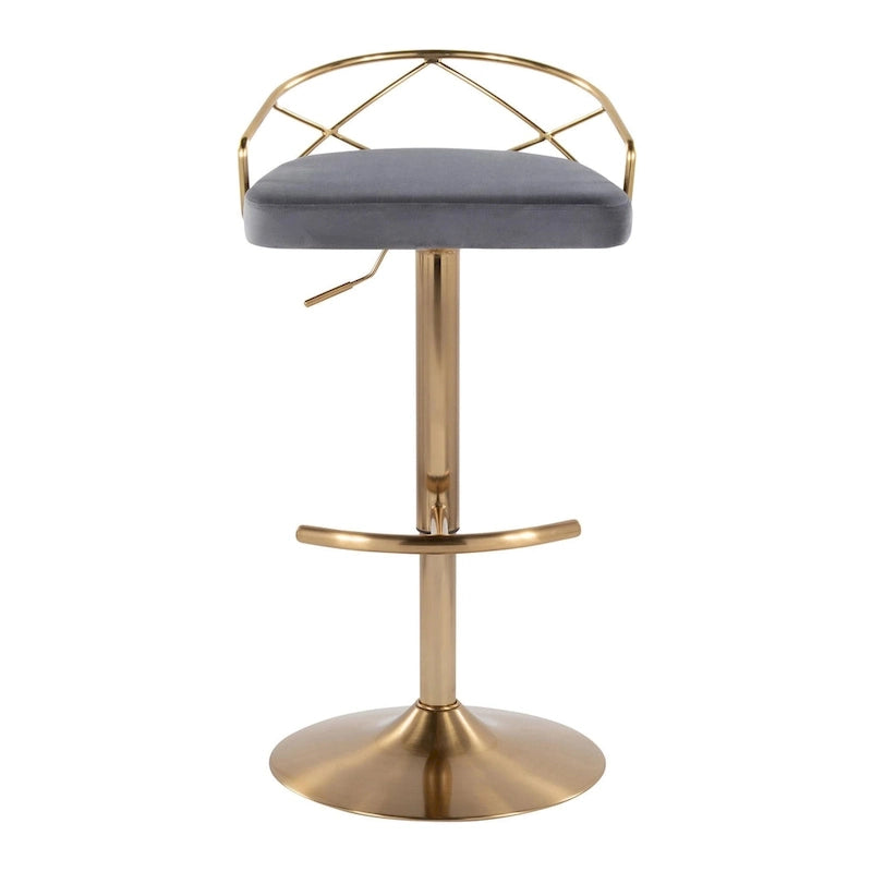 18.5 Inch Contemporary Metal Velvet Table Adjustable