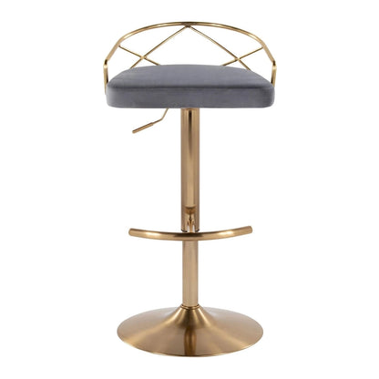 18.5 Inch Contemporary Metal Velvet Table Adjustable