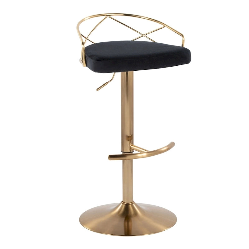 18.5 Inch Contemporary Metal Velvet Table Adjustable