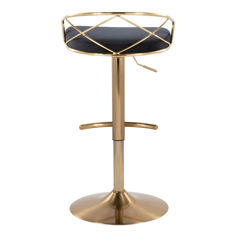 18.5 Inch Contemporary Metal Velvet Table Adjustable