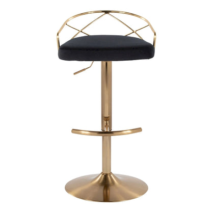 18.5 Inch Contemporary Metal Velvet Table Adjustable