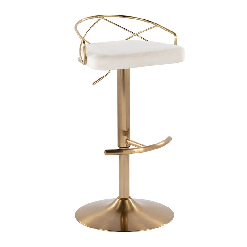 18.5 Inch Contemporary Metal Velvet Table Adjustable