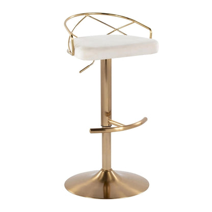 18.5 Inch Contemporary Metal Velvet Table Adjustable